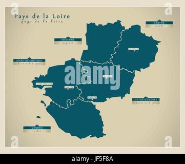 Graphique, moderne, modernité, France, carte, région, vecteur, ministère, atlas, Illustration de Vecteur