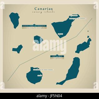 Moderne, la modernité, l'Europe, Espagne, région, province, état, vector, atlas, la carte Illustration de Vecteur