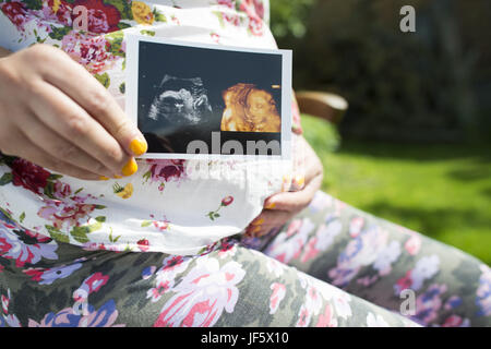 Les femmes enceintes image en attente d'utérus Banque D'Images