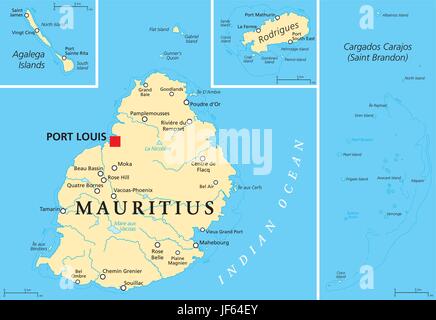 L'Ile Maurice, carte, atlas, carte du monde, les voyages, l'Afrique, l'archipel, pays, Illustration de Vecteur