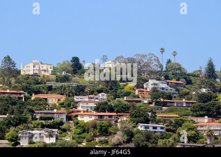 Maisons sur la colline, Santa Barbara, Californie, Etats-Unis, Amérique du Nord Banque D'Images