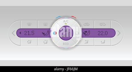 Voiture, automobile, véhicule, moyens de déplacement, véhicule à moteur, de la température, Illustration de Vecteur