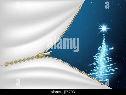 Bleu, arbre de Noël, Noël, zipper, zip, toile de fond, l'arrière-plan, Noël, Illustration de Vecteur