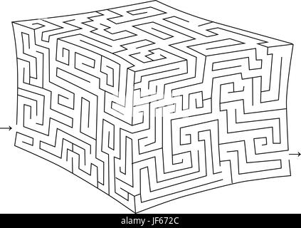 Cube vecteur maze Illustration de Vecteur