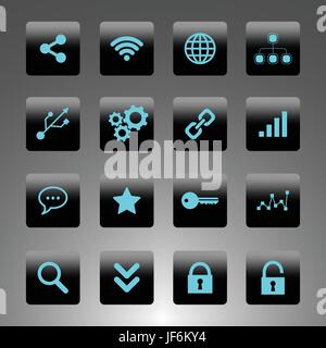 Signe, signal, application, icône, internet, www, worldwideweb, net, web, Illustration de Vecteur