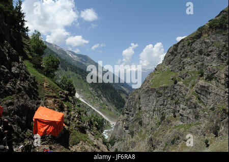 Amarnath Yatra, tente, Jammu Cachemire, l'Inde, l'Asie Banque D'Images