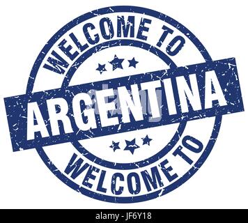 Bienvenue à l'Argentine blue stamp Illustration de Vecteur