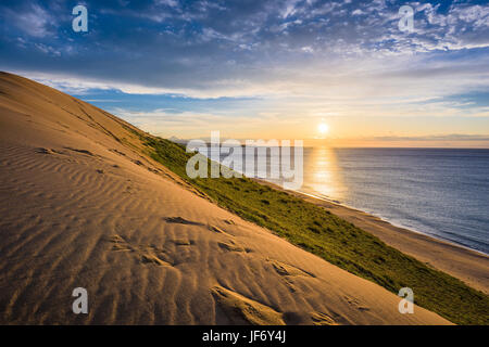 Les dunes de sable de Tottori au Japon, sur la mer du Japon. Banque D'Images