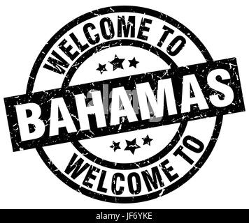 Bienvenue à Bahamas black stamp Illustration de Vecteur