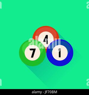 L'icône de boules de billard isolé sur fond vert Illustration de Vecteur