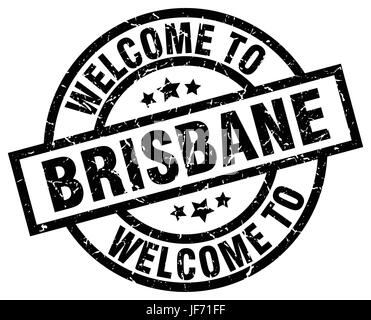 Bienvenue à Brisbane black stamp Illustration de Vecteur