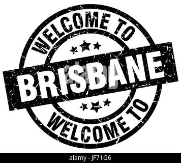 Bienvenue à Brisbane black stamp Illustration de Vecteur