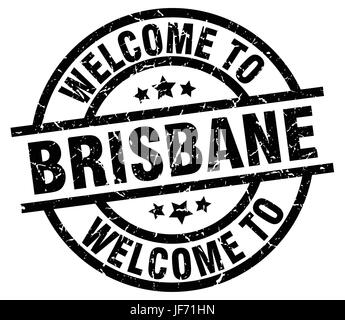 Bienvenue à Brisbane black stamp Illustration de Vecteur