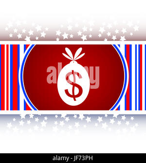 Icône Bouton argent sac Banque D'Images