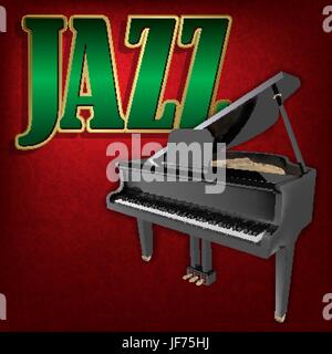 De la musique, piano, balançant, swing, saxophone, clé, le saxophoniste, acoustique, musique, Illustration de Vecteur