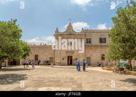 Al-Mukhraqa Deir monastère des Carmélites sur le Mont Carmel, Dalyat al-Karmel, Israël. Banque D'Images