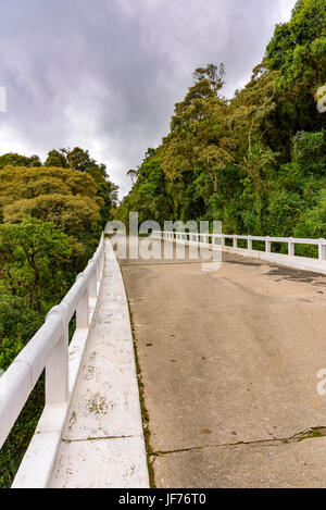 Le passage à niveau routier zone réserve de forêt tropicale et de préservation de l'environnement dans le Parc National d'Itatiaia Banque D'Images