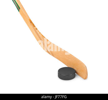 Bâton de hockey sur glace et Puck Banque D'Images