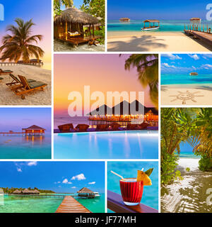 Collage des Maldives beach images (mes photos) Banque D'Images