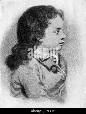 Thomas Chatterton - dans sa jeunesse. Poète anglais et faussaire de pseudo-poésie médiévale : 20 novembre 1752 - 24 août 1770. Banque D'Images