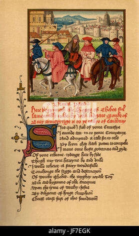 "Les pèlerins au départ de la 'Tabard'. À partir de 'l'oeuvre de Geoffrey Chaucer", édité par John Urry. ' JU : le sociologue britannique, 31 mars 1773 - 1846. GC : Français auteur, poète et philosophe : c 1343 - Octobre 25, 1400 Banque D'Images