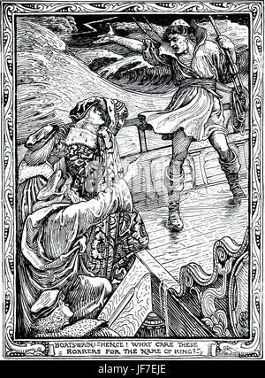 Le Tempest - Sous-titre suivant : 'Équipage : 'c'est pourquoi ! Ce que ces soins roarers pour le nom du roi ?". Pièce écrite par William Shakespeare. Conçu par Walter Crane : l'artiste anglais du mouvement Arts and Crafts, 15 août 1845 - 14 mars 1915. Banque D'Images