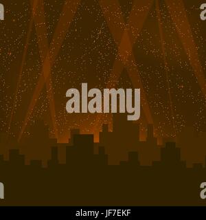 Résumé Contexte La ville de nuit. Les bâtiments de la ville de nuit Silhouettes Illustration de Vecteur