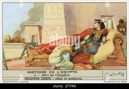 La mort de Cléopâtre. Cléopâtre VII Philopator 69 -30 avant notre ère. Pharaon de l'Égypte ptolémaïque dernière. Après son règne l'Égypte devient une province de l'Empire romain. (Histoire de l'Egypte - ) Banque D'Images