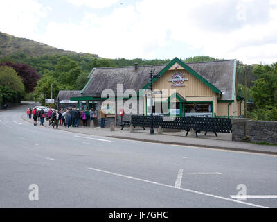 Snowdon Mountain Railway Station à Llanberis, Gwynedd, au nord du Pays de Galles, Royaume-Uni. Banque D'Images