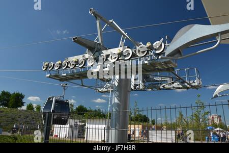 Impressions de téléphérique au motif de l'AGI 2017 Berlin, Berlin, Exposition International de Jardins jardins du monde à partir du 18 juin 2017 Banque D'Images