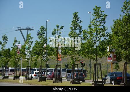 Impressions de téléphérique au motif de l'AGI 2017 Berlin, Berlin, Exposition International de Jardins jardins du monde à partir du 18 juin 2017 Banque D'Images