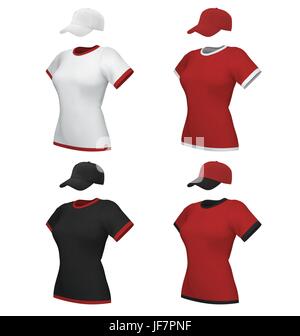 Blanc femme polo uniforme et casquette modèle isolated on white Illustration de Vecteur