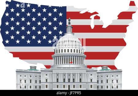 Illustration de l'american monument maison blanche à washington dc Illustration de Vecteur