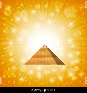 Pyramide sur fond de ciel soleil chaud pour votre conception Illustration de Vecteur