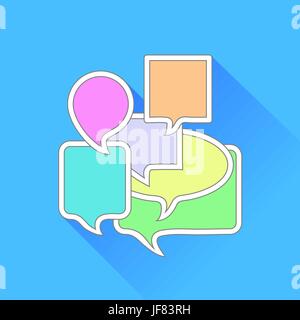 Jeu de bulles colorées isolé sur fond bleu Illustration de Vecteur