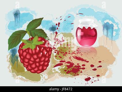 confiture de framboise Illustration de Vecteur