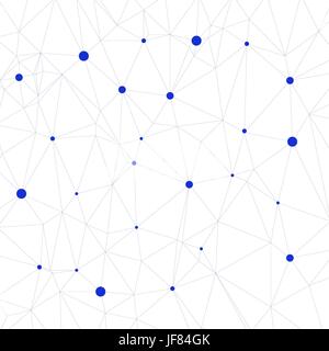 Résumé Contexte géométrique isolé sur fond blanc. Des points bleus et connexions Illustration de Vecteur
