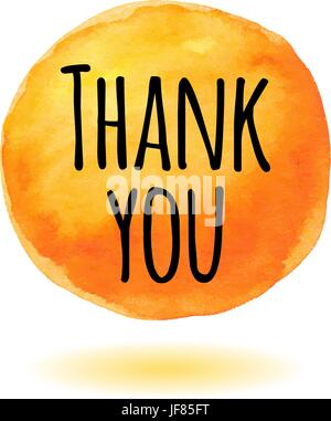 Carte de remerciement avec orange watercol Illustration de Vecteur