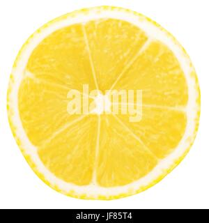 Tranche de citron isolé sur fond blanc Illustration de Vecteur