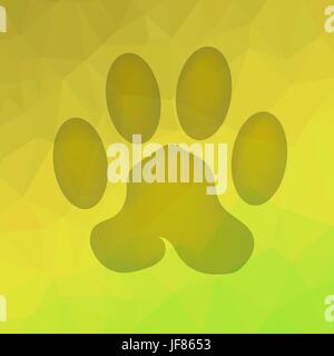 L'empreinte sur l'arrière-plan polygonal jaune Illustration de Vecteur