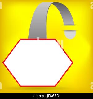 Wobbler plastique moderne isolé sur fond jaune Illustration de Vecteur