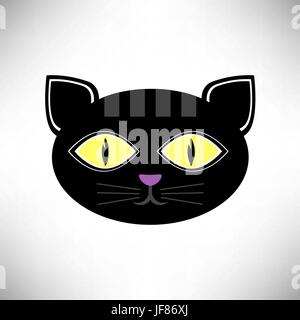 L'icône de chat tête isolé sur fond blanc Illustration de Vecteur