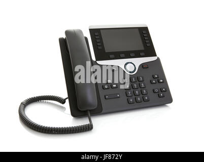 Bureau d'affaires moderne Téléphone IP sur un fond blanc Banque D'Images