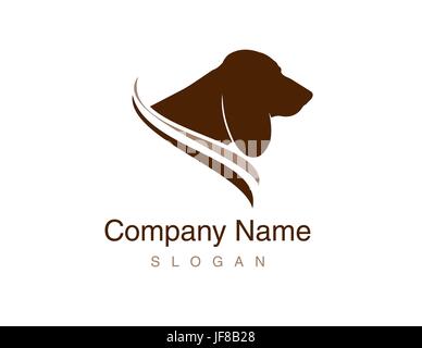 Logo chien basset hound Illustration de Vecteur