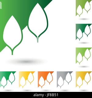 Deux feuilles,logo,jardin,plantes Illustration de Vecteur