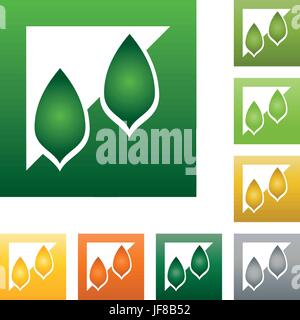 Deux feuilles,logo,jardin,plantes Illustration de Vecteur