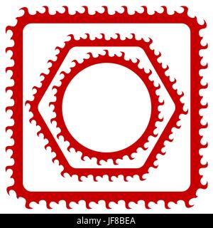 Ensemble d'images rouges isolé sur fond blanc Illustration de Vecteur