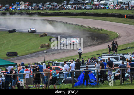 Le circuit de course Lydden Hill le dernier jour de la World Rally Cross qui se tiendra ici, WRX s'éloigne de son lieu de naissance à la piste de Silverstone. Banque D'Images