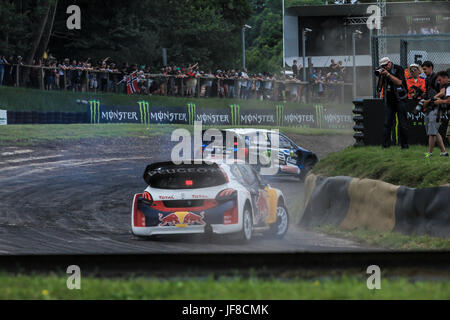 Le circuit de course Lydden Hill le dernier jour de la World Rally Cross qui se tiendra ici, WRX s'éloigne de son lieu de naissance à la piste de Silverstone. Banque D'Images