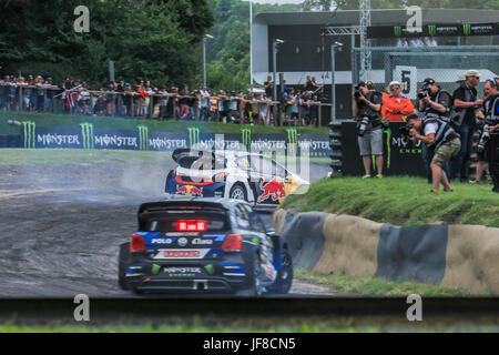 Le circuit de course Lydden Hill le dernier jour de la World Rally Cross qui se tiendra ici, WRX s'éloigne de son lieu de naissance à la piste de Silverstone. Banque D'Images